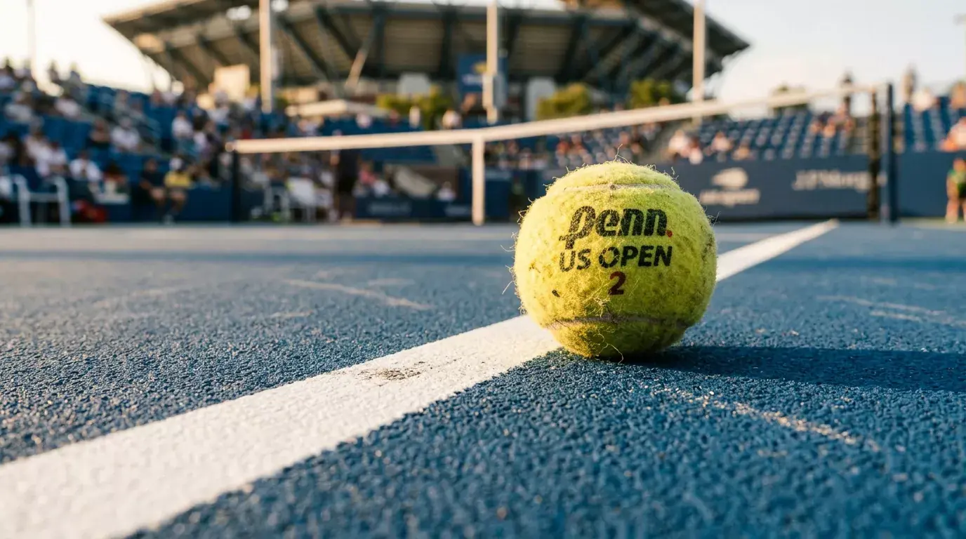 US Open Hartplatz DecoTurf: Nahaufnahme des Belags in Flushing Meadows