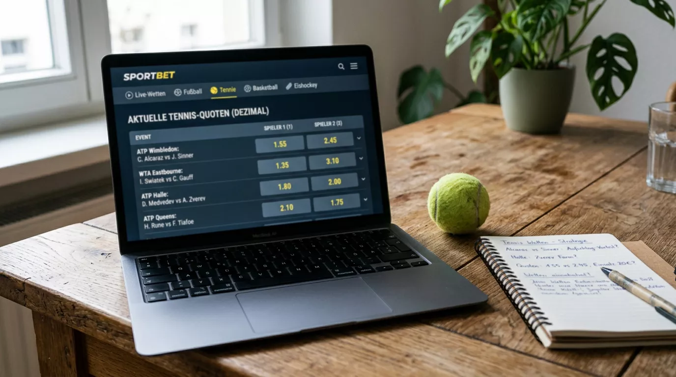 US Open Quoten im Vergleich: Tennisbälle und Wettquoten auf einem Hartplatz